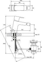 Смеситель для биде Ravak 10° Free TD F 055.00 X070133