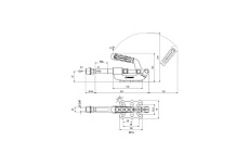 Плунжерный зажим с горизонтальным кронштейном KUKAMET усилие 765 кг 521-5-Q20