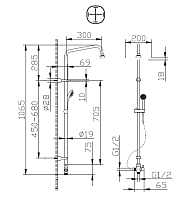 Душевая стойка Bravat Fit D283CP-2A-RUS хром