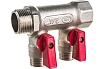 Коллектор с отсекающими шаровыми кранами EUROS 2 выхода 3/4" x 1/2" EU.ST3042125 2x34x12