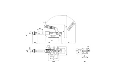 Плунжерный зажим с горизонтальным кронштейном KUKAMET усилие 255 кг 521-3-Q12