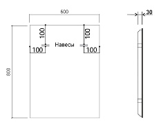 Зеркало Vincea VLM-3VN600B-2 60x80 см, сенсорный выключатель и диммер, антипар, черный