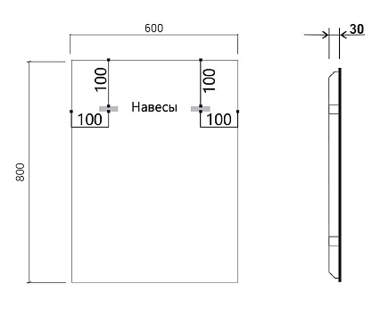 Зеркало Vincea VLM-3VN600B-2 60x80 см, сенсорный выключатель и диммер, антипар, черный