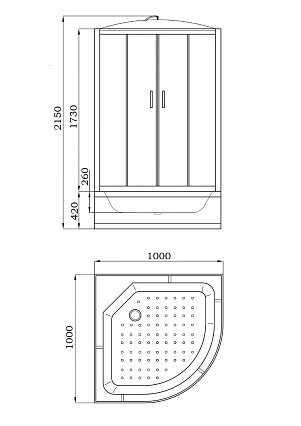 Душевая кабина Parly EB1021 100x100 матовое стекло, белый