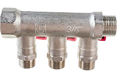 Комплект Valtec _17 VI7 Коллектор с кранами 3 вых. х 3/4&quot;х 1/2 НР VTc.580.N.0503 + Адаптер д/коллектора /конус-плоскость/ 1/2 VTc.701.N.04 VT.VI7.K17.5800503.701