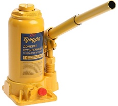 Бутылочный гидравлический домкрат Тундра второй клапан, подъем/подхват: 355/185 мм, 6 т 9422639