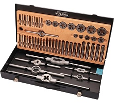 Набор метчиков и плашек VOLKEL BSW/BSF 1/4-3/4 HSS-G 56пр V48046