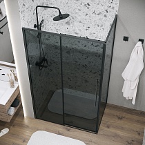 Душевой уголок Grossman Galaxy 120.K33.01.1380.21.10 130x80 тонированный, черный матовый