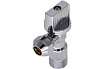 Шаровой угловой кран для воды СТМ 1/2"х3/8", ш/ш, с цангой и отражателем бабочка, хром CACR1238