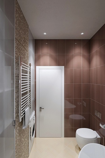 Изысканный минимализм в теплых коричневых тонах в ванной комнате
