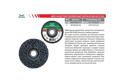 Диск зачистной полимерный 115х13х22.23 мм MD-STARS MD-PCDIN115