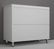 Тумба с раковиной Style Line Манхэттен 100 см напольная, белый матовый