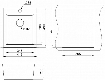 Кухонная мойка Granula GR-4201 41.5 см графит