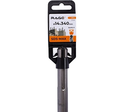 Бур по бетону RAGE By VIRA для перфоратора 14 х 340 мм SDS-Max Quadro-X 571434