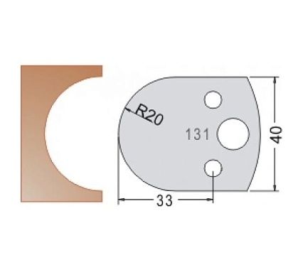 Нож мультисистема HSS полуштап R20 40x20x4 мм Dimar 3313140