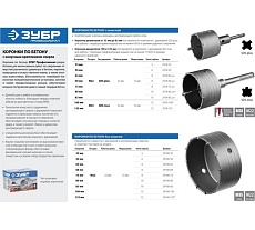 Коронка с державкой по бетону Зубр Профессионал 73 мм, SDS-Plus 2918-73_z01
