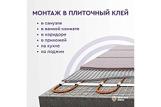 Нагревательный мат для теплого пола 8 м2 1200 Вт Обогрев Люкс 91080