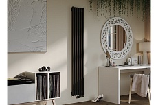 Трубчатый радиатор с круглой трубой 32 мм GUARDO Torre 3D 1800 мм высота, 3D-1800-10 NK-VER-R R9005(M)