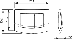 Кнопка смыва TECE Ambia 9240253 пластик, хром матовый/хром глянцевый