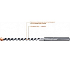 Бур SDS-Max (35х670 мм; 4 резца) по бетону Зубр 29350-670-35_z01