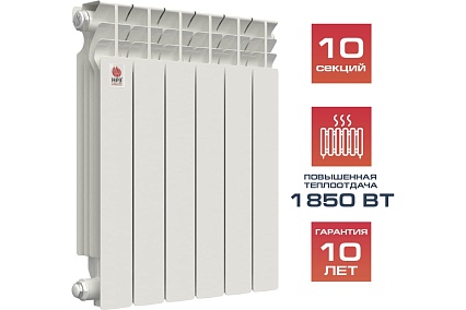 Алюминиевый радиатор Невинномысский радиаторный завод ЛЮКС 10 секций 500/100 1850Вт 55881