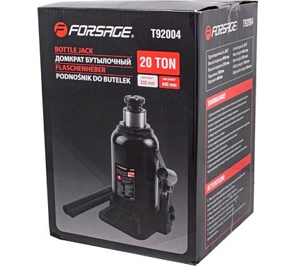 Домкрат Forsage бутылочный 20т с клапаном F-T92004/DS/(51359)