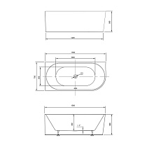 Акриловая ванна Vincea VBT-402-150 150x75, L