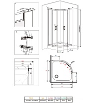 Душевой уголок Damixa Skyline DX35WG-301-090MT 90x90 прозрачный, хром