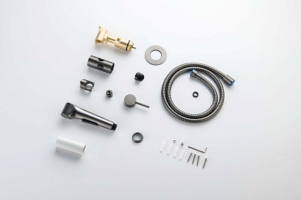 Смеситель Aquatek Европа AQ1020BGM с гигиеническим душем, оружейная сталь Смеситель Aquatek Европа AQ1020BGM с гигиеническим душем, оружейная сталь