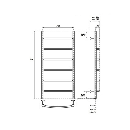 Полотенцесушитель водяной Point PN04158 П6 50x80, хром