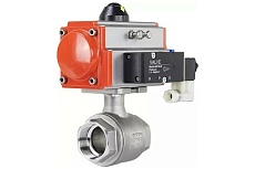 Шаровой кран DN.ru КШМП-ISO Ду65 Ру63 пневмопривод DA-083, пневмораспределитель 220В D160-01573