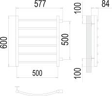 Полотенцесушитель водяной Terminus Классик П6 500x600 БП500, 4670078530219