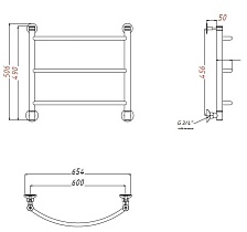 Полотенцесушитель водяной Aquanet Romeo 60x50 см