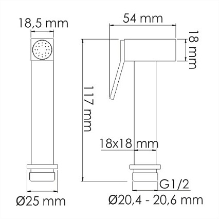 Гигиенический душ WasserKRAFT A213, матовое золото