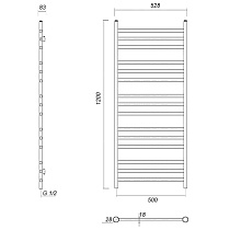 Полотенцесушитель водяной Domoterm Медея П15 500x1200, античная бронза