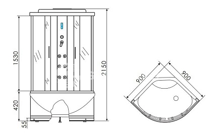 Душевая кабина Erlit Comfort ER2509TP-C4