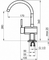 Смеситель для кухни Granula Standart ST-31 бежевый