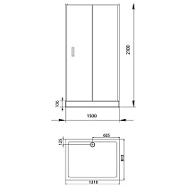 Душевой уголок Aquanet Alfa 150x80, прямоугольный