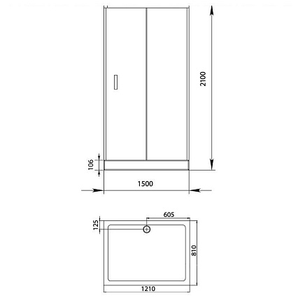 Душевой уголок Aquanet Alfa 150x80, прямоугольный