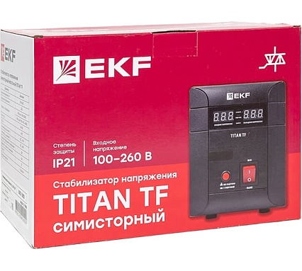 Электронный модернизированный стабилизатор напряжения EKF TITAN -ТF-2000 напольного исполнения stab-TF-2000