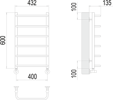 Полотенцесушитель водяной Terminus Стандарт П6 400x600, 4670078530318