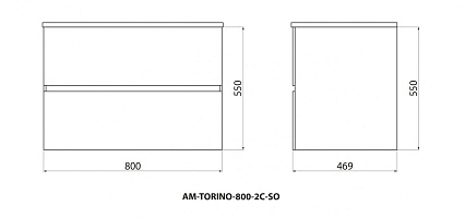 Тумба с раковиной Art&Max Torino 80 см бран