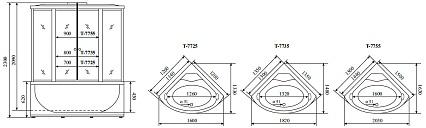 Душевая кабина Timo Lux T-7725 120x120