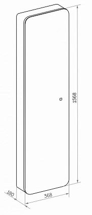 Шкаф пенал Континент Eltoro Black LED 36 см с зеркалом, подсветкой МВК112
