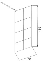 Шторка для ванны Grossman GR-10590BLACK 90x150 прозрачное, черный