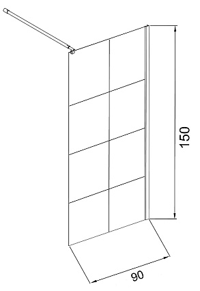 Шторка для ванны Grossman GR-10590BLACK 90x150 прозрачное, черный