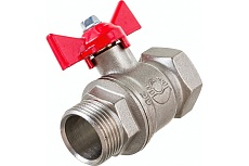 Шаровой для воды Valfex 3/4&quot; ВР/НР бабочка, никелированная латунь 11Б27фт1М VF.218.NB1.034.Bir