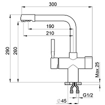 Смеситель для кухни Point PN3104B черный