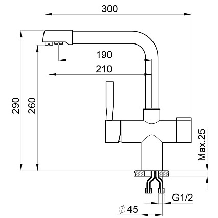 Смеситель для кухни Point PN3104B черный