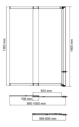 Шторка для ванны WasserKRAFT 41S02-100R Matt glass Matt glass 100х140 матовая, профиль серебристый, правая